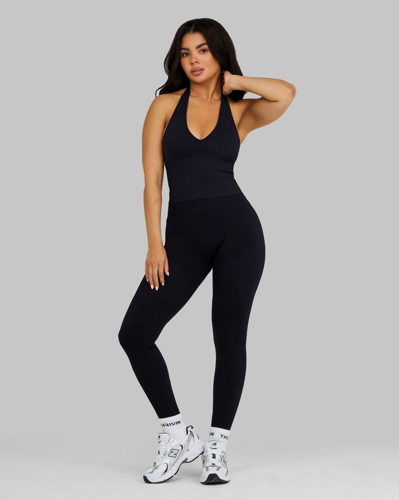 Elevate Sculpting Shapewear Top Halterneck | Night Black